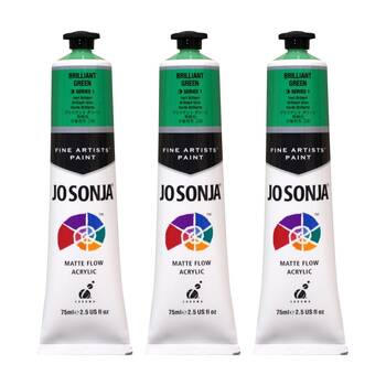 3PK Jo Sonja Acrylic Colour Series Artist Craft Paint 75mL Tube Brilliant Green