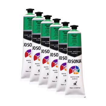 6PK Jo Sonja Acrylic Colour Series Artist Craft Paint 75mL Tube Brilliant Green