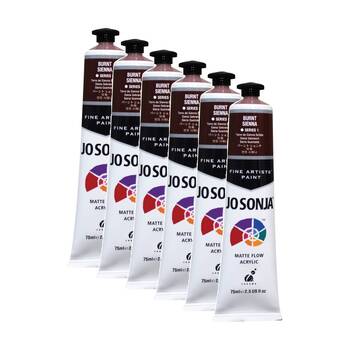6PK Jo Sonja Acrylic Colour Series Artist Craft Paint 75mL Tube Burnt Sienna