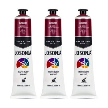 3PK Jo Sonja Acrylic Colour Series Artist Craft Paint 75mL Tube Burgundy