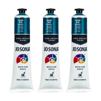 3PK Jo Sonja Acrylic Colour Series Artist Craft Paint 75mL Tube Colony Blue
