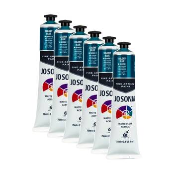 6PK Jo Sonja Acrylic Colour Series Artist Craft Paint 75mL Tube Colony Blue