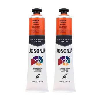 2PK Jo Sonja Acrylic Colour Series Artist Craft Paint 75mL Tube Cadmium Orange