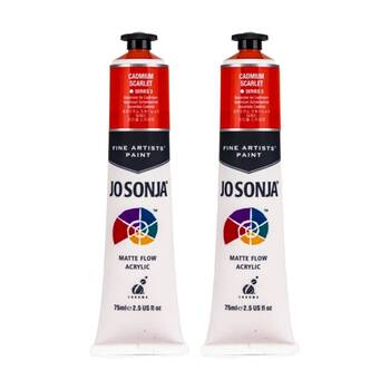 2PK Jo Sonja Acrylic Colour Series Artist Craft Paint 75mL Tube Cadmium Scarlet