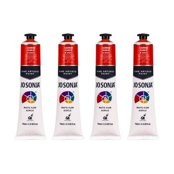 4PK Jo Sonja Acrylic Colour Series Artist Craft Paint 75mL Tube Cadmium Scarlet