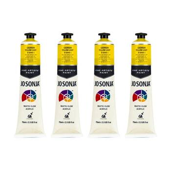 4PK Jo Sonja Acrylic Colour Series Artist Paint 75mL Tube Cadmium Yellow Light