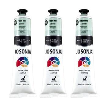 3PK Jo Sonja Acrylic Colour Series Artist Craft Paint 75mL Tube Fresh Mint