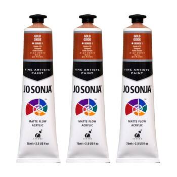 3PK Jo Sonja Acrylic Colour Series Artist Craft Paint 75mL Tube Gold Oxide