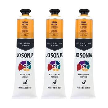 3PK Jo Sonja Acrylic Colour Series Artist Craft Paint 75mL Tube Indian Yellow