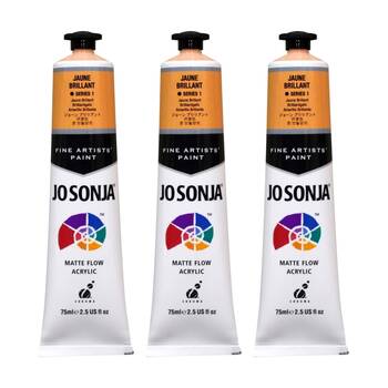 3PK Jo Sonja Acrylic Colour Series Artist Craft Paint 75mL Tube Jaune Brilliant