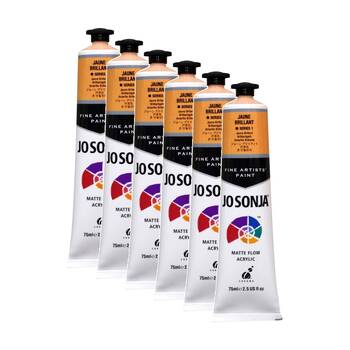 6PK Jo Sonja Acrylic Colour Series Artist Craft Paint 75mL Tube Jaune Brilliant