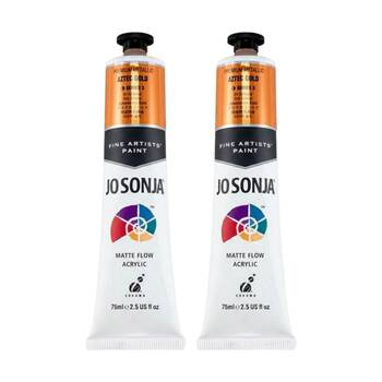 2PK Jo Sonja Metallic Colour Series Acrylic Artist Paint 75mL Tube Aztec Gold