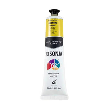 Jo Sonja Metallic Colour Series Acrylic Artist Paint 75mL Tube Green Gold