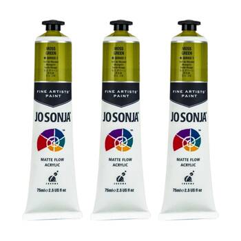 3PK Jo Sonja Acrylic Colour Series Artist Craft Paint 75mL Tube Moss Green