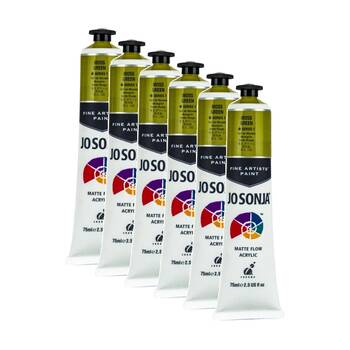6PK Jo Sonja Acrylic Colour Series Artist Craft Paint 75mL Tube Moss Green