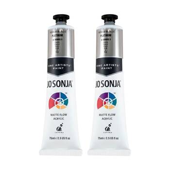 2PK Jo Sonja Metallic Colour Series Acrylic Artist Paint 75mL Tube Platinum
