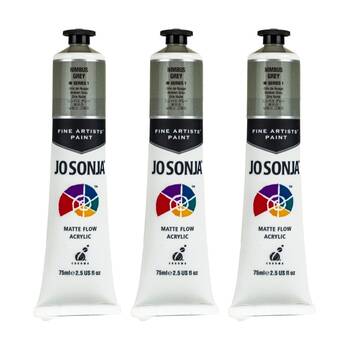 3PK Jo Sonja Acrylic Colour Series Artist Craft Paint 75mL Tube Nimbus Grey