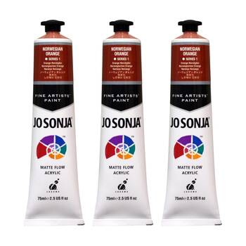 3PK Jo Sonja Acrylic Colour Series Artist Craft Paint 75mL Tube Norwegian Orange