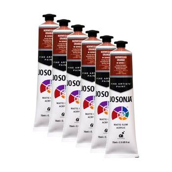 6PK Jo Sonja Acrylic Colour Series Artist Craft Paint 75mL Tube Norwegian Orange