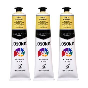3PK Jo Sonja Acrylic Colour Series Artist Paint 75mL Tube Napthol Yellow Hue