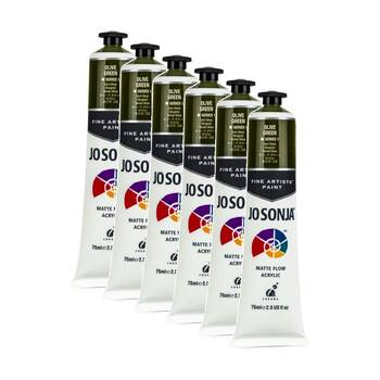 6PK Jo Sonja Acrylic Colour Series Artist Craft Paint 75mL Tube Olive Green