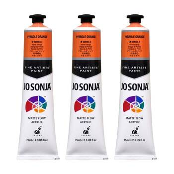 3PK Jo Sonja Acrylic Colour Series Artist Craft Paint 75mL Tube Orange