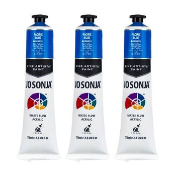 3PK Jo Sonja Acrylic Colour Series Artist Craft Paint 75mL Tube Pacific Blue