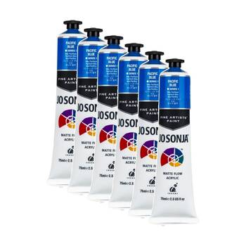 6PK Jo Sonja Acrylic Colour Series Artist Craft Paint 75mL Tube Pacific Blue