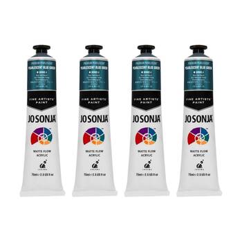 4PK Jo Sonja Pearlescent Colour Series Acrylic Artist Paint 75mL Tube Blue Green