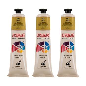 3PK Jo Sonja Acrylic Colour Series Artist Craft Paint 75mL Tube Pale Gold