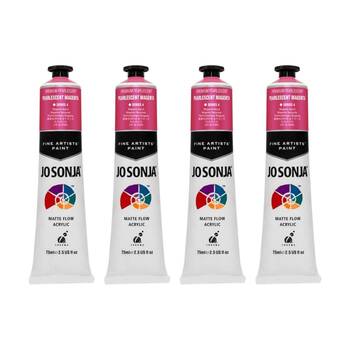 4PK Jo Sonja Pearlescent Colour Series Acrylic Artist Paint 75mL Tube Magenta