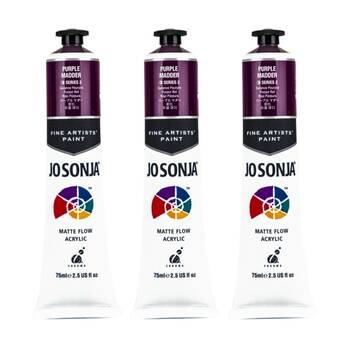 3PK Jo Sonja Acrylic Colour Series Artist Craft Paint 75mL Tube Purple Madder
