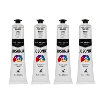 4PK Jo Sonja Pearlescent Colour Series Acrylic Paint 75mL Tube Pearl White
