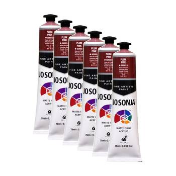 6PK Jo Sonja Acrylic Colour Series Artist Craft Paint 75mL Tube Plum Pink