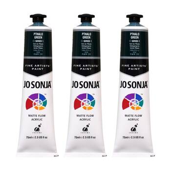 3PK Jo Sonja Acrylic Colour Series Artist Craft Paint 75mL Tube Pthalo Green