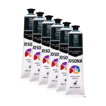 6PK Jo Sonja Acrylic Colour Series Artist Craft Paint 75mL Tube Pthalo Green