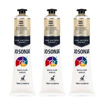 3PK Jo Sonja Acrylic Colour Series Artist Craft Paint 75mL Tube Pearl White