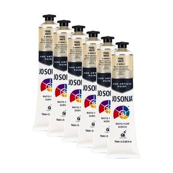 6PK Jo Sonja Acrylic Colour Series Artist Craft Paint 75mL Tube Pearl White