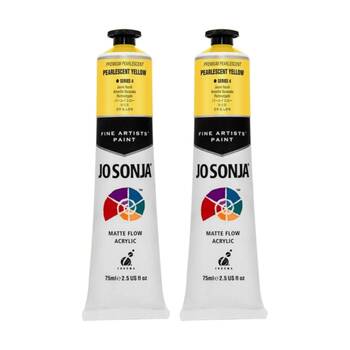2PK Jo Sonja Pearlescent Colour Series Acrylic Artist Paint 75mL Tube Yellow