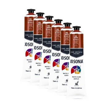 6PK Jo Sonja Acrylic Colour Series Artist Craft Paint 75mL Tube Red Earth