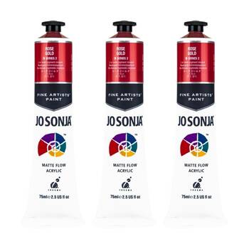 3PK Jo Sonja Acrylic Colour Series Artist Craft Paint 75mL Tube Rose Gold