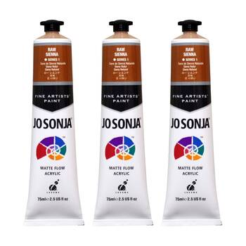 3PK Jo Sonja Acrylic Colour Series Artist Craft Paint 75mL Tube Raw Sienna