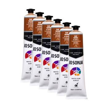 6PK Jo Sonja Acrylic Colour Series Artist Craft Paint 75mL Tube Raw Sienna