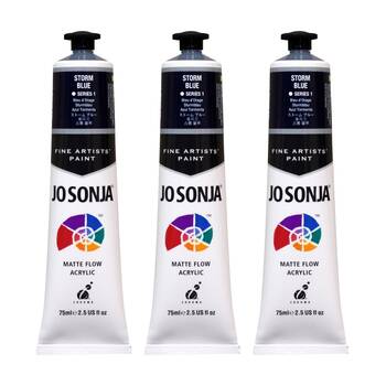 3PK Jo Sonja Acrylic Colour Series Artist Craft Paint 75mL Tube Storm Blue