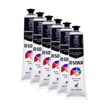 6PK Jo Sonja Acrylic Colour Series Artist Craft Paint 75mL Tube Storm Blue