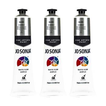 3PK Jo Sonja Acrylic Colour Series Artist Craft Paint 75mL Tube Silver