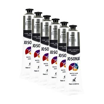 6PK Jo Sonja Acrylic Colour Series Artist Craft Paint 75mL Tube Silver