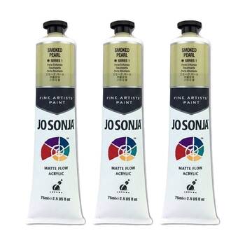 3PK Jo Sonja Acrylic Colour Series Artist Craft Paint 75mL Tube Smoked Pearl
