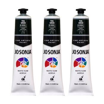 3PK Jo Sonja Acrylic Colour Series Artist Craft Paint 75mL Tube Teal Green
