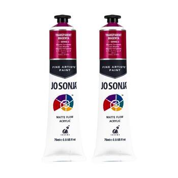 2PK Jo Sonja Acrylic Colour Series Artist Paint 75mL Tube Transparent Magenta